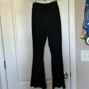 black flare leggings